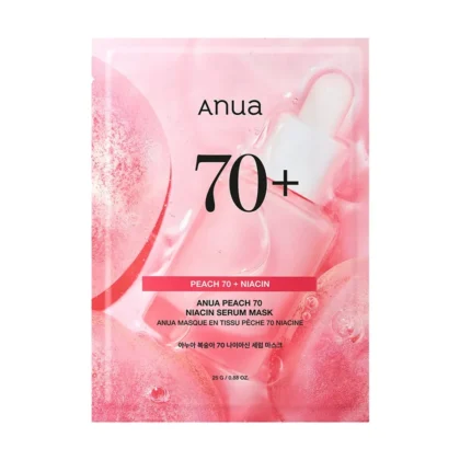 Anua Peach 70 Niacin Serum Mask skaistinanti ir stangrinanti lakštinė veido kaukė, 1vnt.