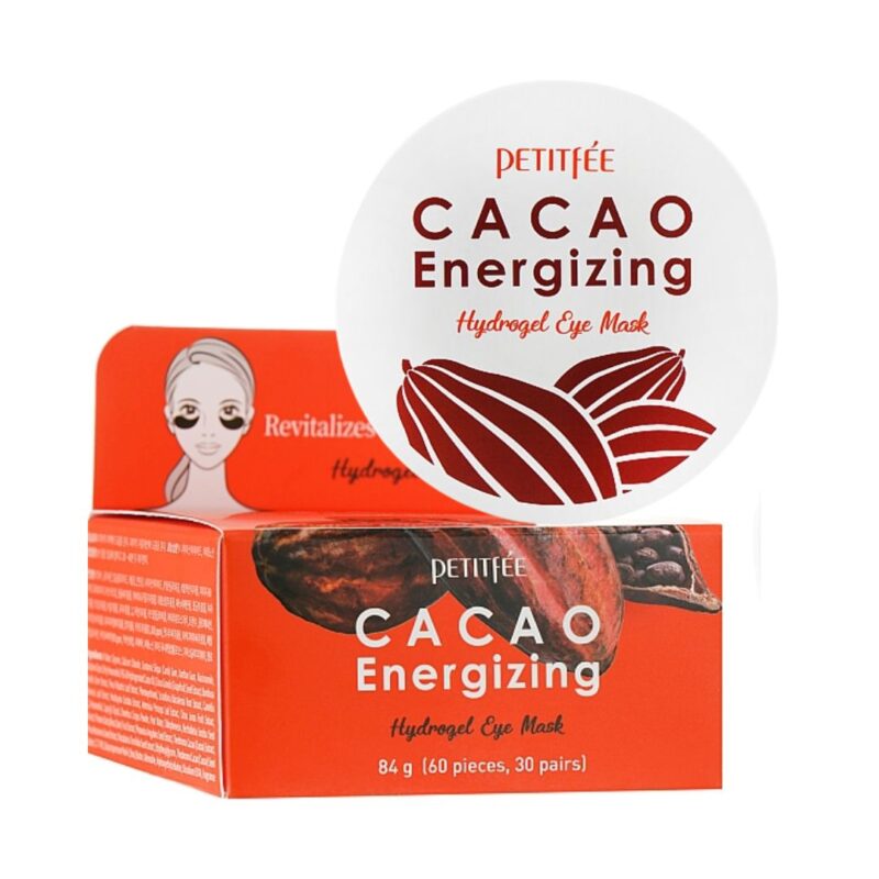 Petitfee Cacao Energizing Hydrogel Eye Mask energizuojančios paakių pagalvėlės su kakava, 60vnt.