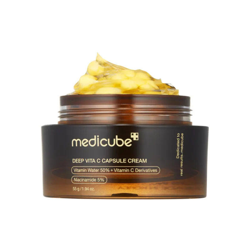 Medicube Deep Vita C Capsule Cream skaistinantis kapsulinis veido kremas su vitaminu C, 55g